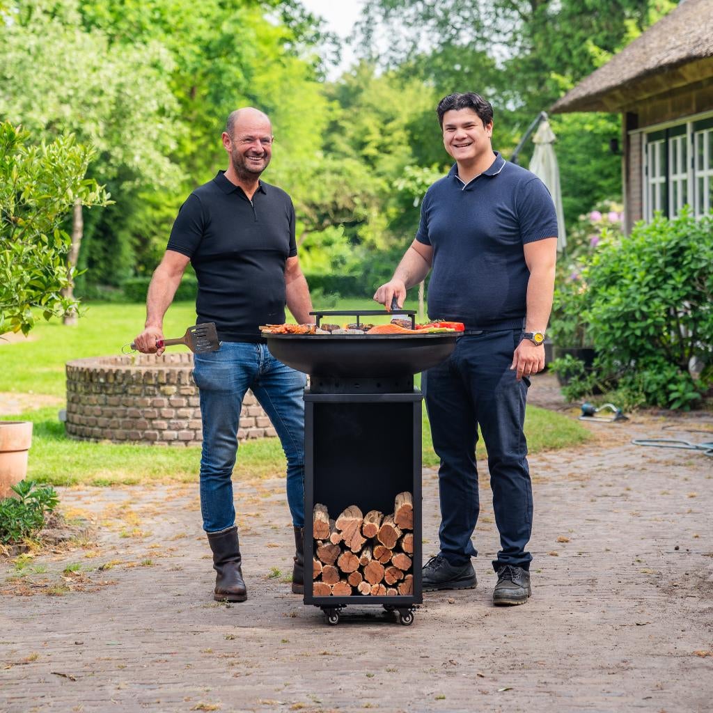 bbq Plancha Camarada Blackline met wielen en houtopslag NW, Tuin en Terras, Ophalen of Verzenden, Nieuw, RJRoyal Living