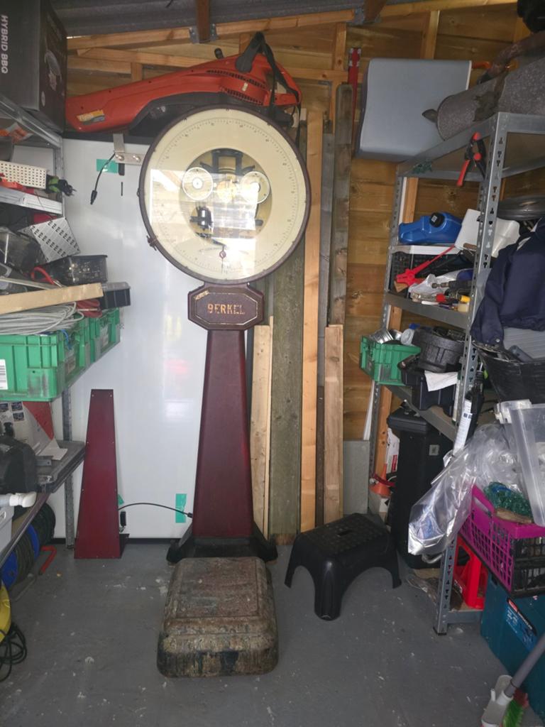 Berkel weegschaal - 185 cm hoog, 63 cm breed, werkend, Ophalen, Gebruikt, Vloerweegschaal, 100 tot 200 kg