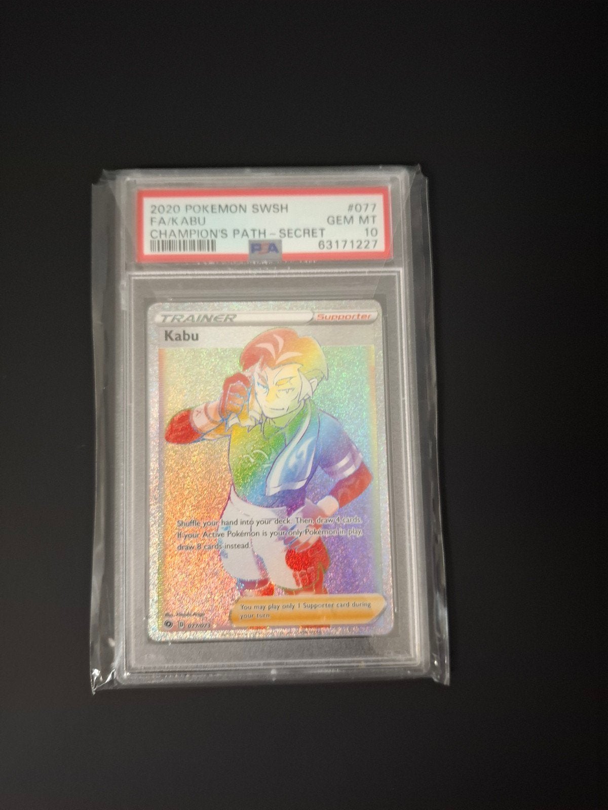 Psa 10 trainer kaart kabu rainbow, Ophalen of Verzenden, Zo goed als nieuw