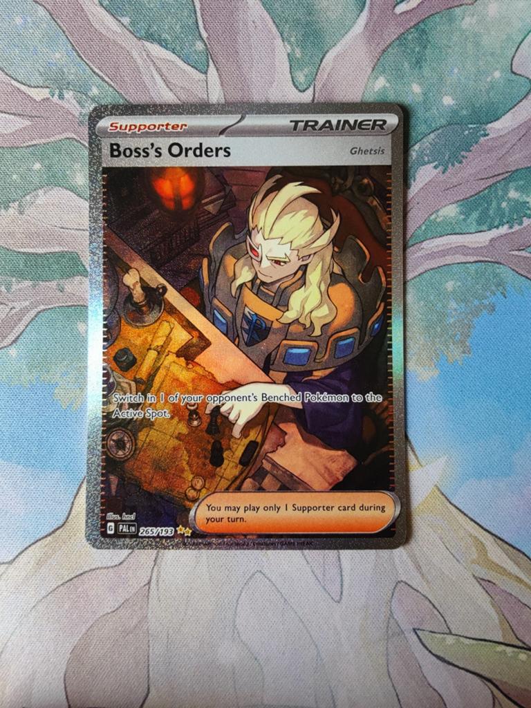 Pokemon paldea evolved boss's orders illustration 265/193, Ophalen of Verzenden, Nieuw, Losse kaart, Foil
