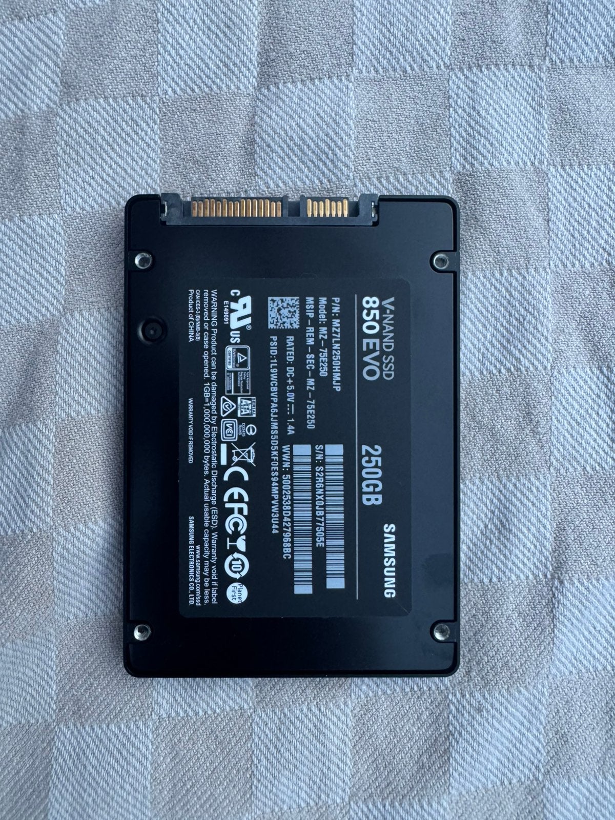 Samsung 850 EVO 250GB, Computers en Software, Ophalen of Verzenden, Zo goed als nieuw, Desktop