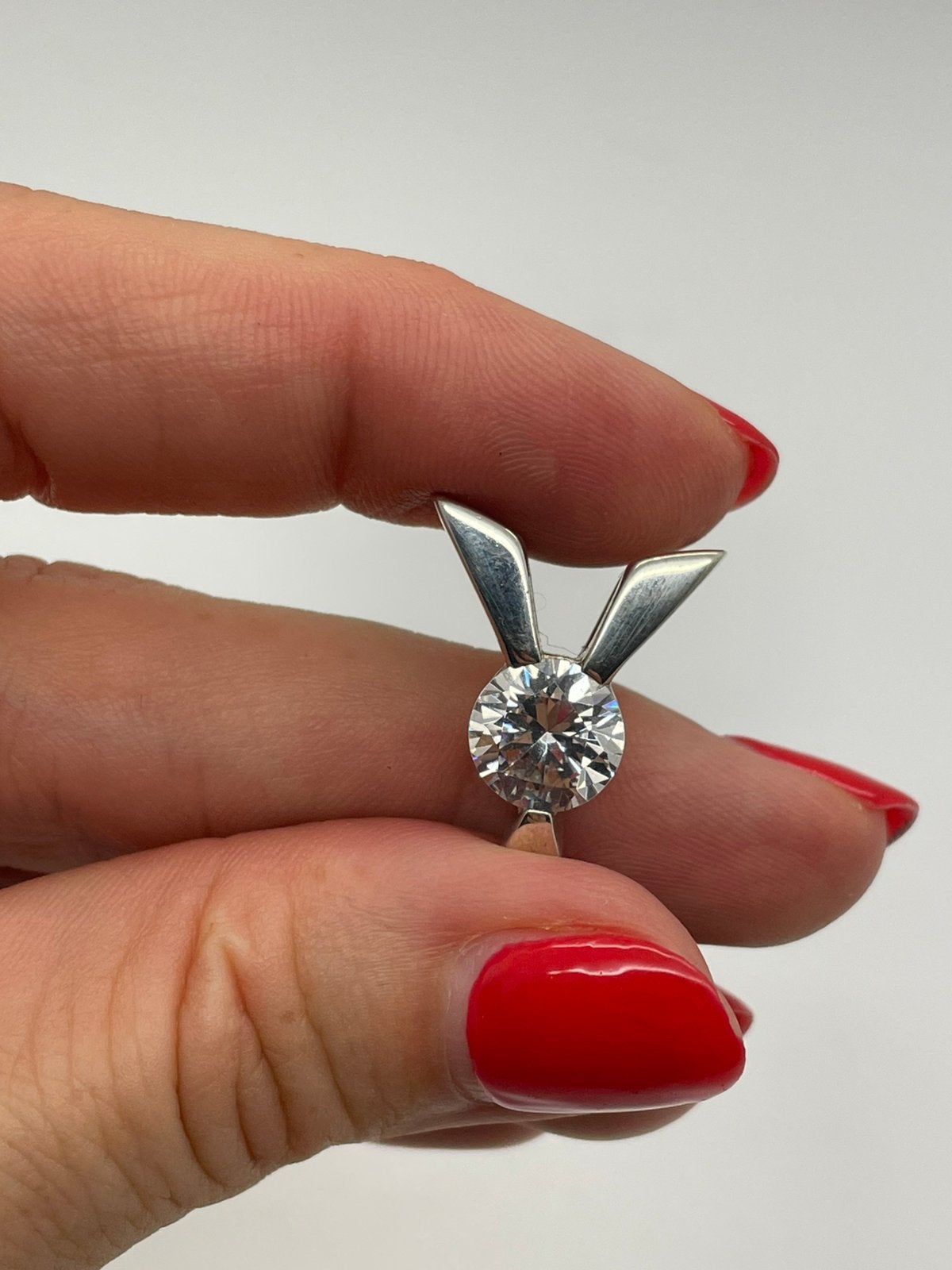 F143 Prachtige zilveren hanger heldere steen, Sieraden, Tassen en Uiterlijk, Kettinghangers, Overige voorstellingen, Ophalen of Verzenden