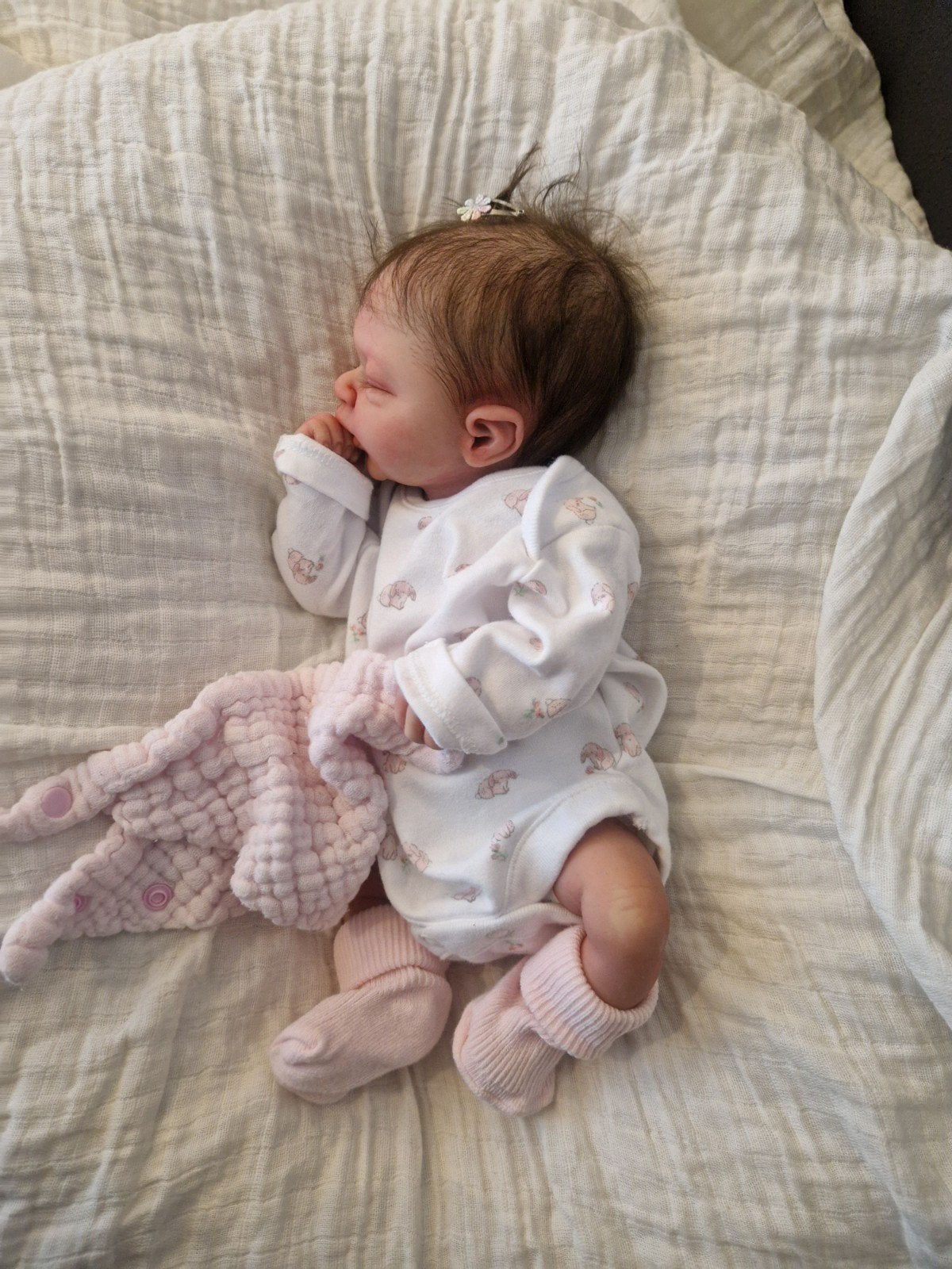 reborn baby Amelia fb siliconen silicone VERKOCHT, Ophalen of Verzenden, Zo goed als nieuw, Babypop