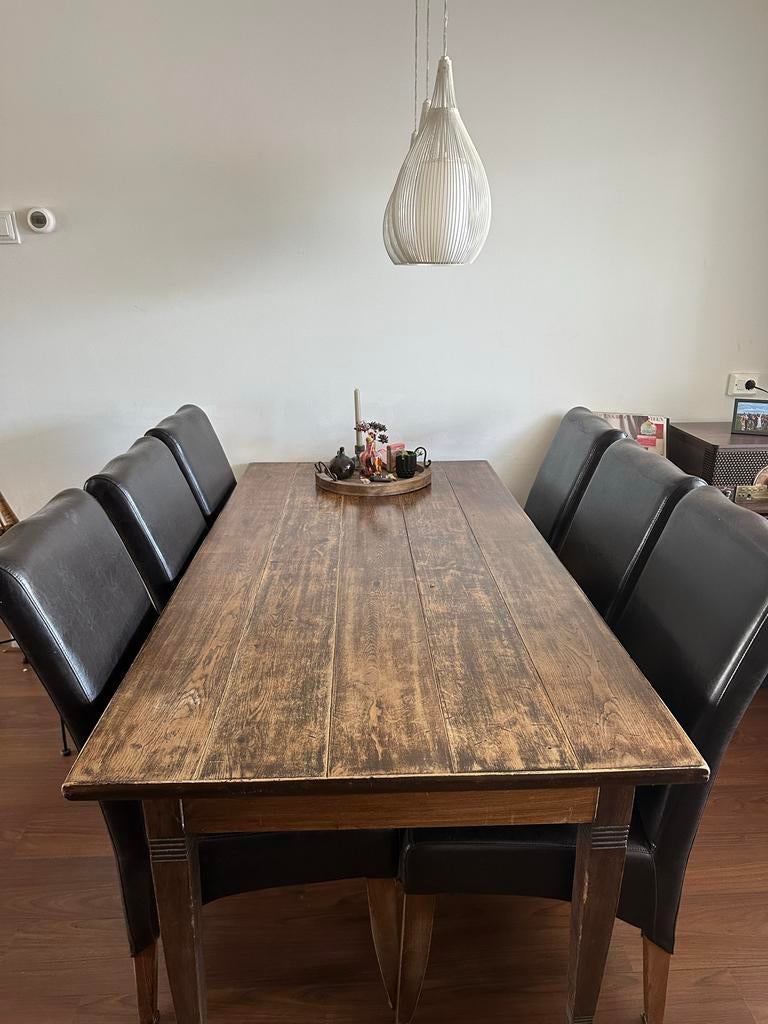 6 stoelen, gratis afhalen, Huis en Inrichting, Ophalen, Gebruikt, Zwart, Leer