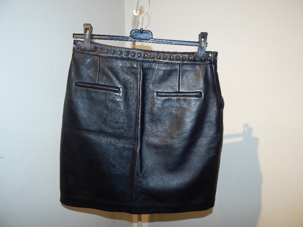 Claudie Pierlot zwarte leren rok boter zacht leer studs M, Maat 38/40 (M), Verzenden, Zwart, Claudie Pierlot