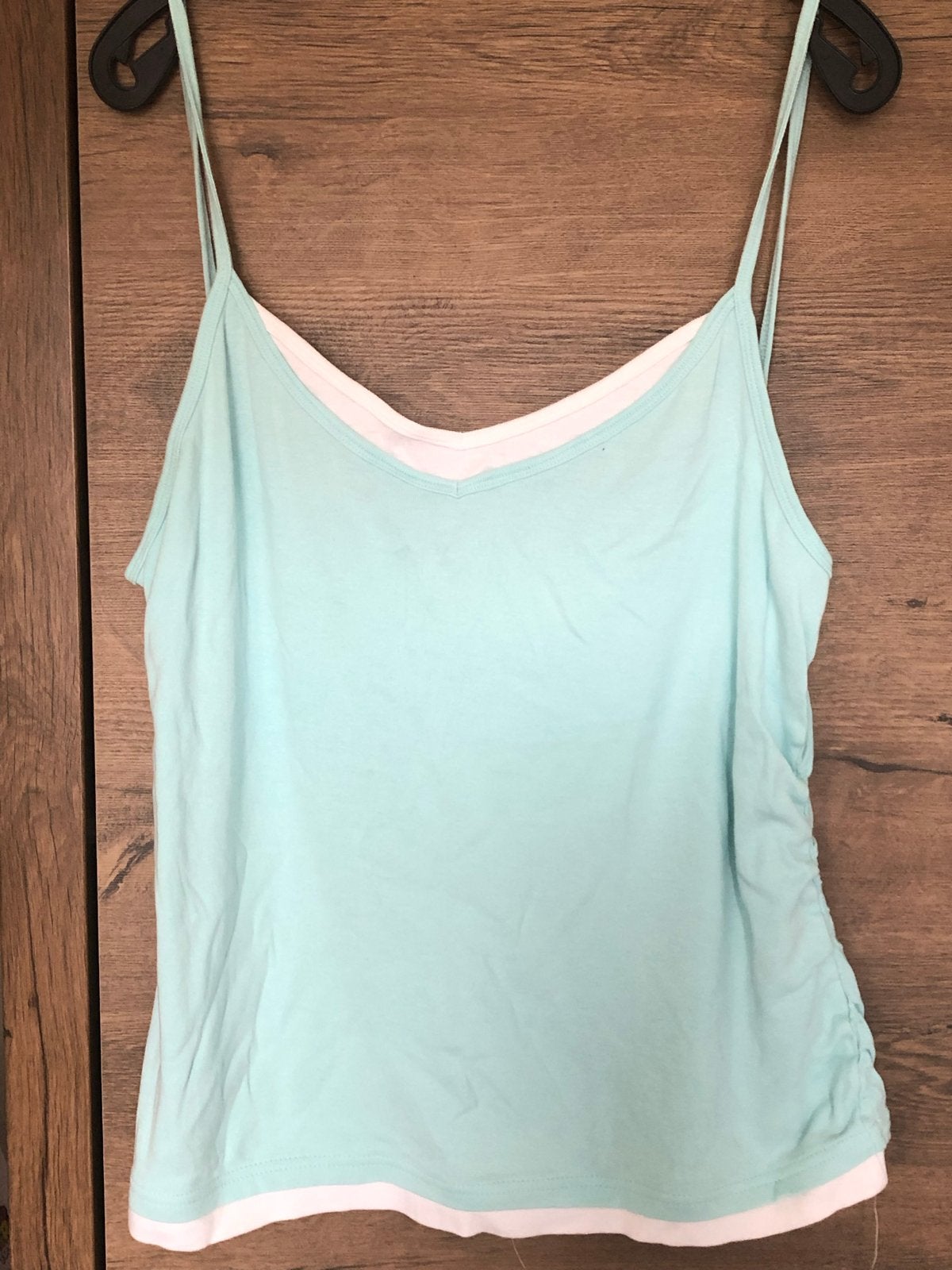Lichtblauwe top met spaghettibandjes, Blauw, Maat 42/44 (L), Ophalen of Verzenden, Zo goed als nieuw