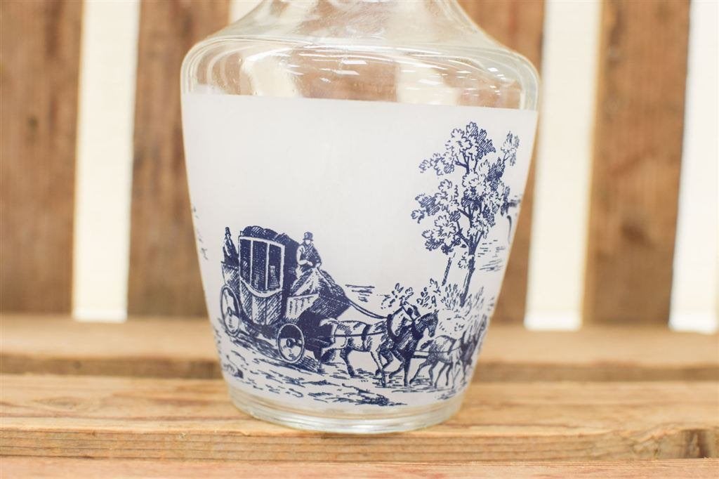 Glazen karaf met prent 47726, Gebruikt, Ophalen of Verzenden, Bord(en), Overige stijlen