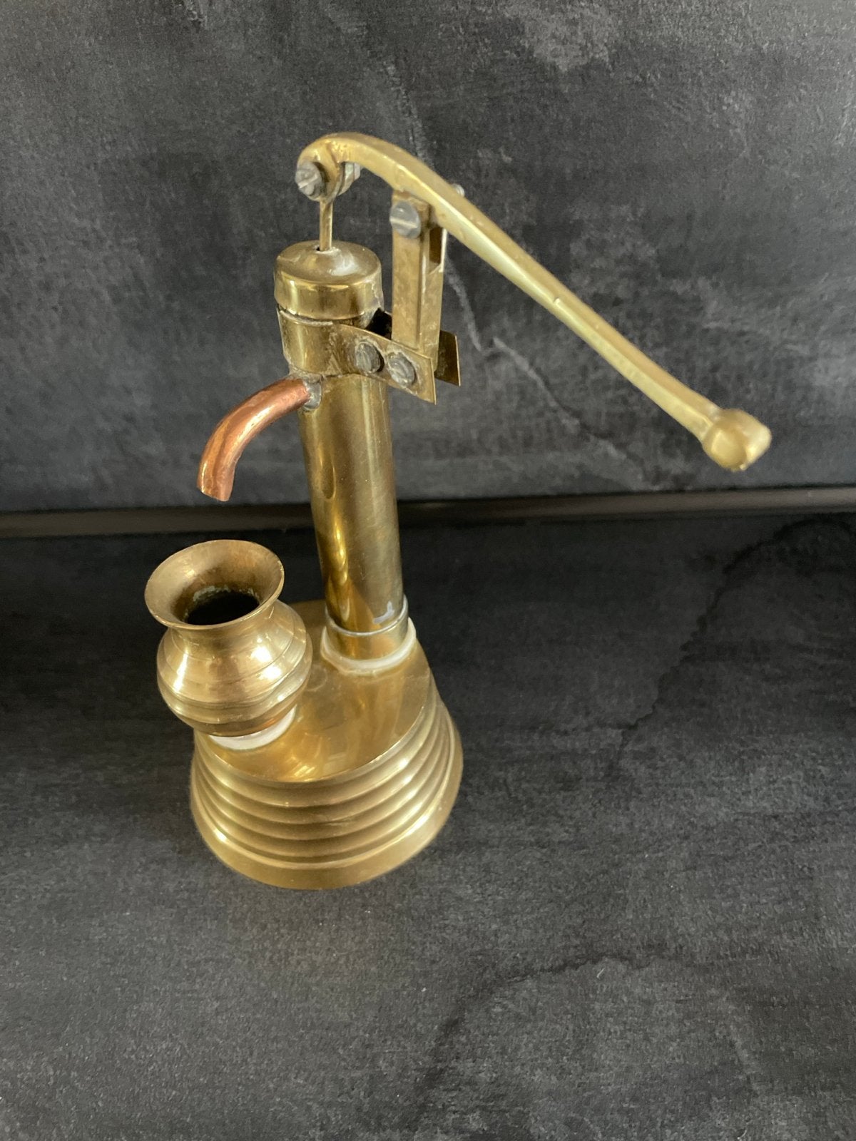 Decoratieve Koperen Waterpomp - 15cm Hoog, Ophalen of Verzenden, Koper