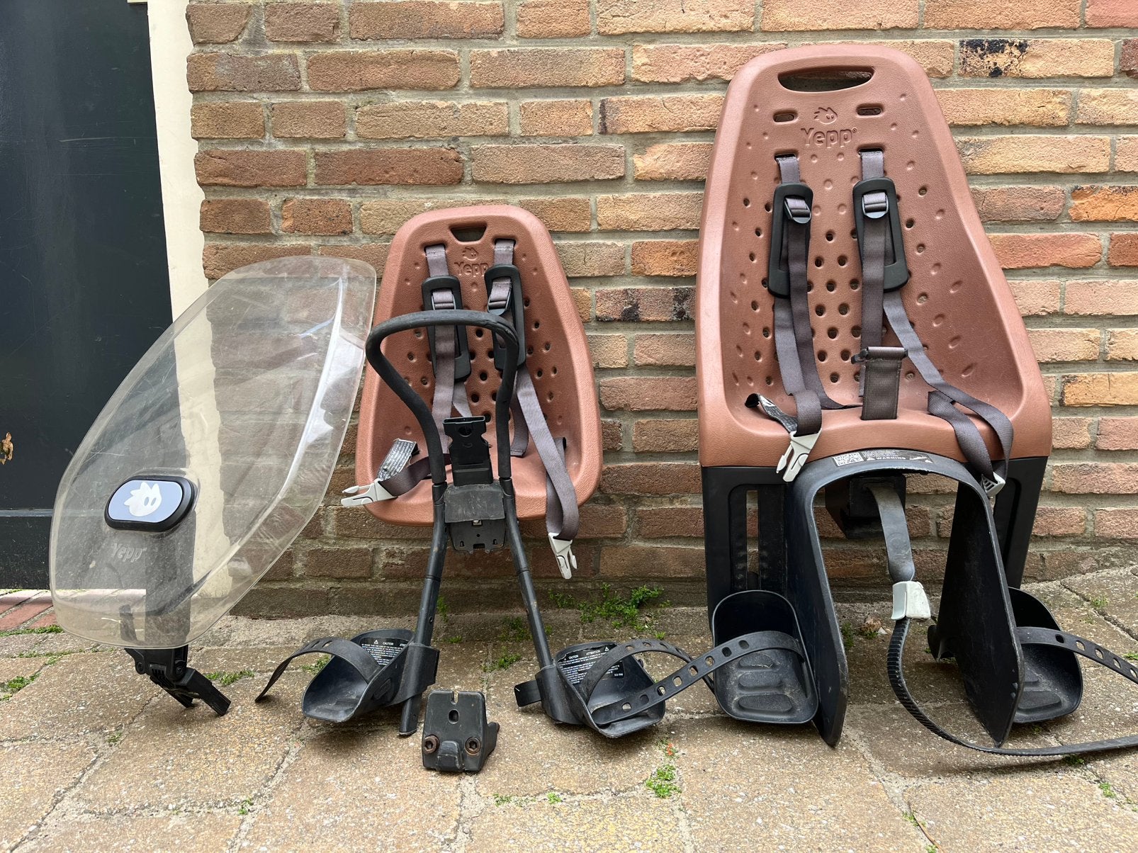 Set fietsstoeltjes, Fietsen en Brommers, Fietsaccessoires | Fietsstoeltjes, Ophalen, Gebruikt