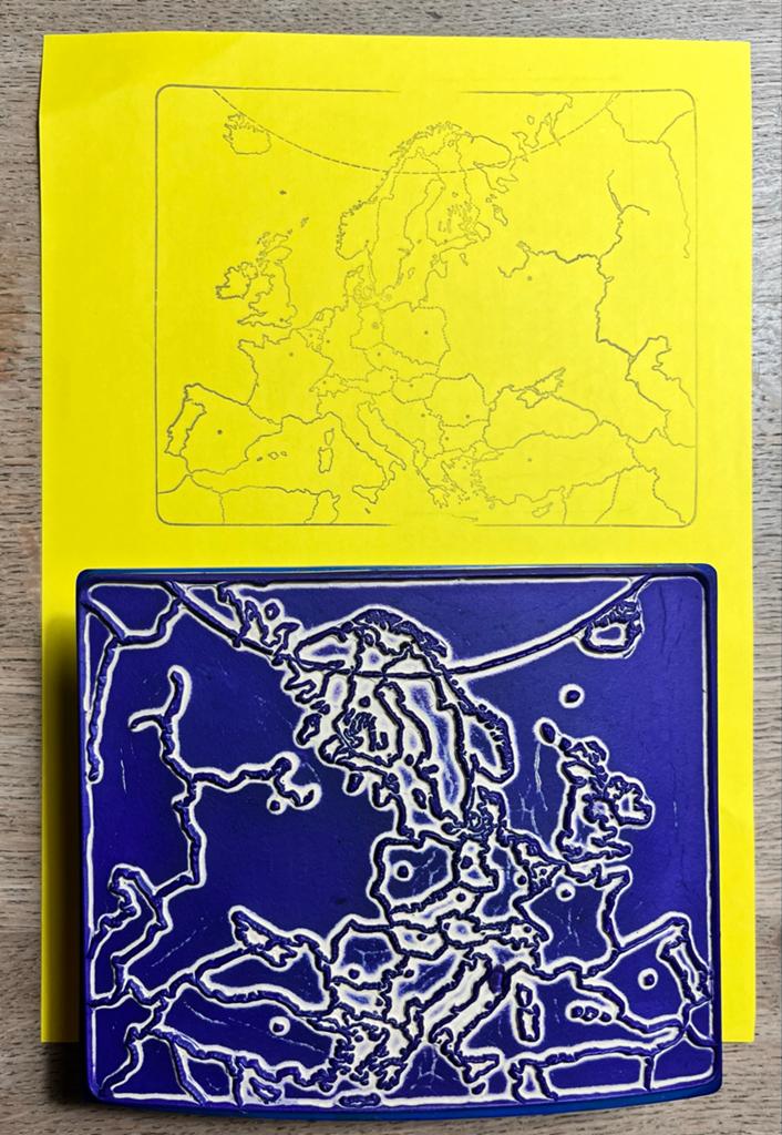Vintage Landkaart Stempel: Wereld, Gebruikt, Overige thema's, Ophalen of Verzenden, Kunststof