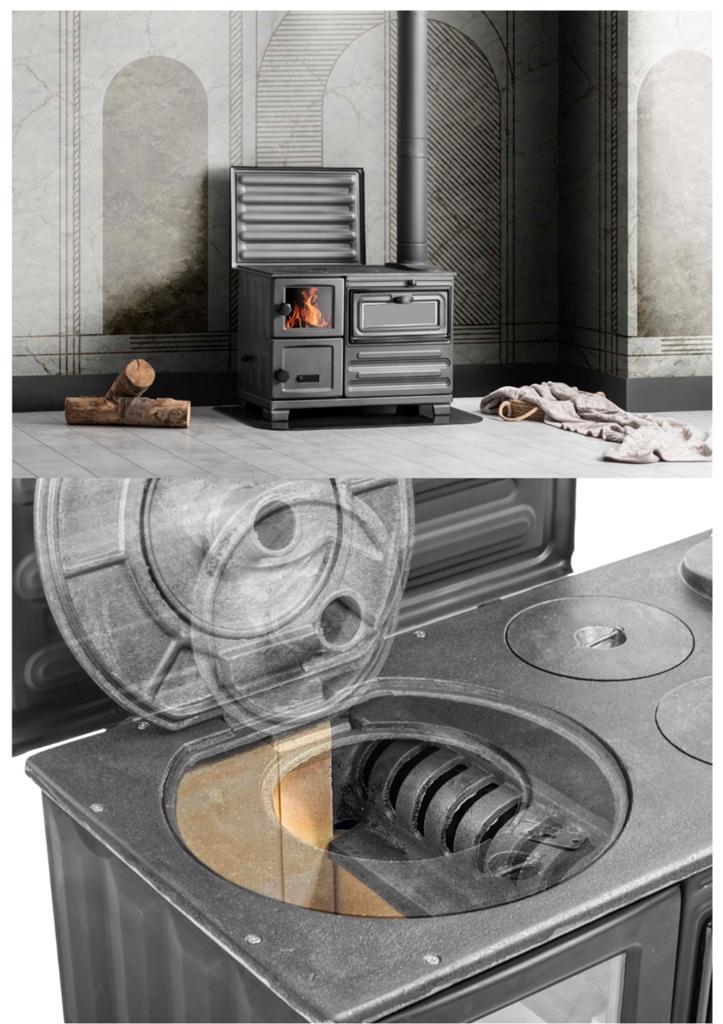 Gietijzer Houtkachel met oven en kookplaat - Kuzine Soba, Huis en Inrichting, Ophalen, Vrijstaand, Hout, Nieuw