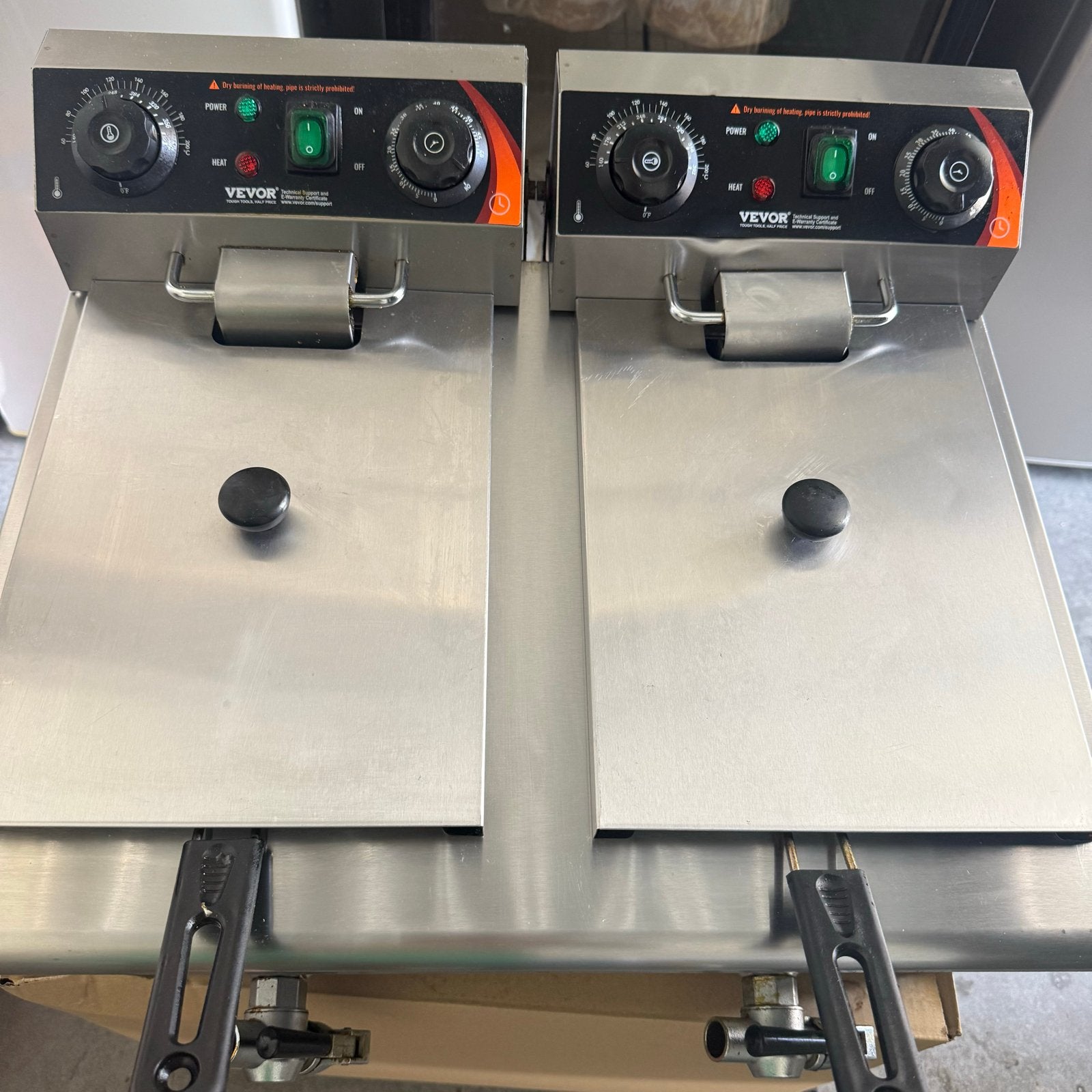 Professionele dubbele friteuse VEVOR, Ophalen of Verzenden, Gebruikt, Duo-friteuse