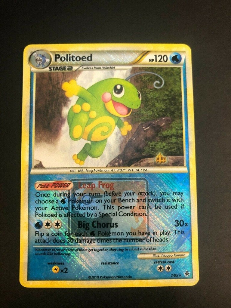 Pokemon nationals championship league holo promo politoed, Ophalen of Verzenden, Zo goed als nieuw, Losse kaart, Foil