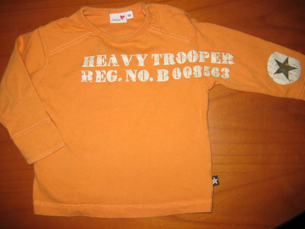 Oranje shirt, 80, Prenatal, Kinderen en Baby's, Babykleding | Maat 80, Ophalen of Verzenden, Zo goed als nieuw, Jongetje, Shirtje of Longsleeve