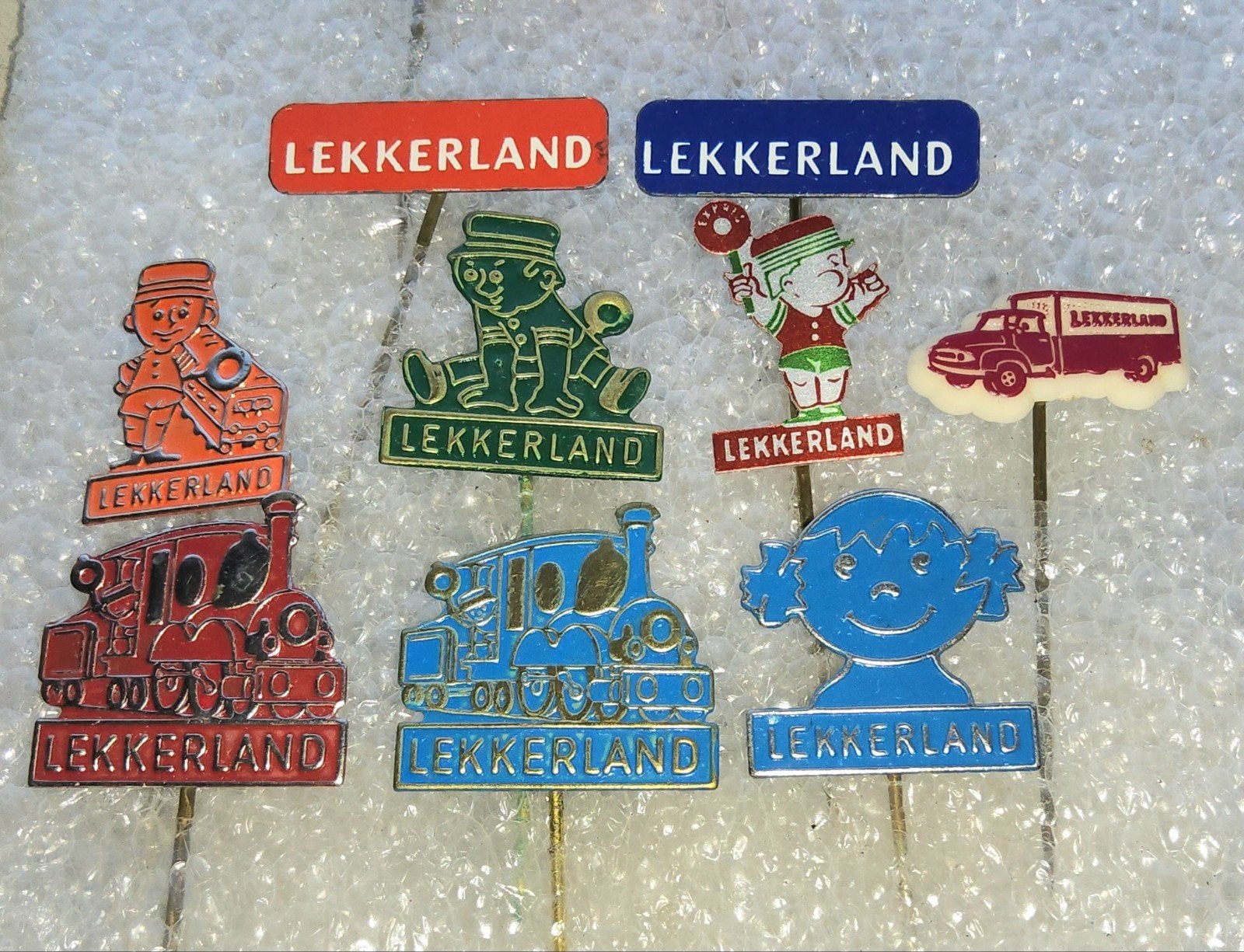 9 Lekkerland Speldjes - Vintage Collectie, Verzamelen, Speldjes, Pins en Buttons, Ophalen of Verzenden, Gebruikt, Overige onderwerpen
