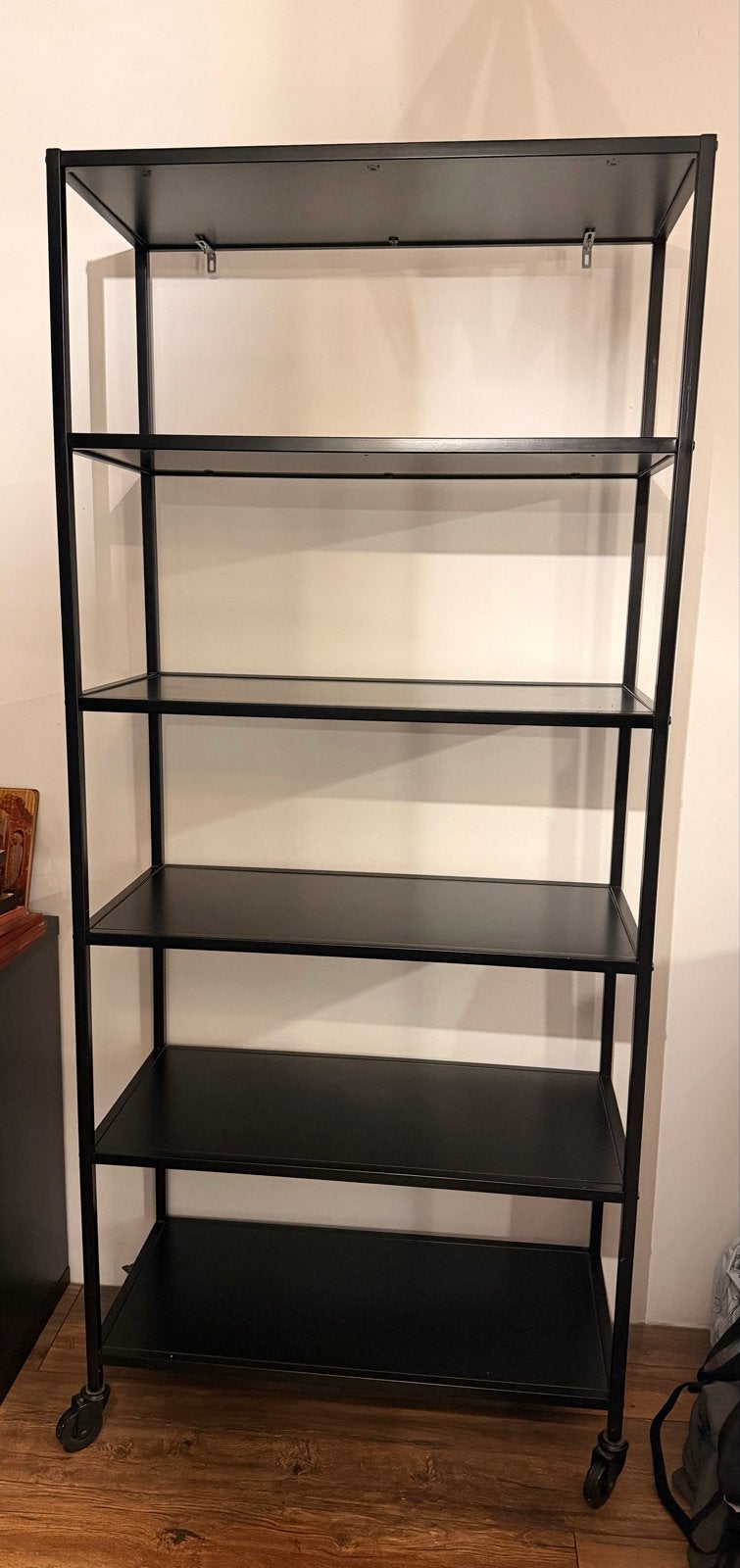 Stevige metalen stellingkast op wieltjes - 193x85x40 cm, Ophalen, Zo goed als nieuw