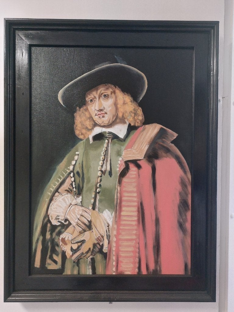 Te Koop Reproductie Rembrandt, Bijzondere lijst, Doek, Portret of Personen, Ophalen of Verzenden
