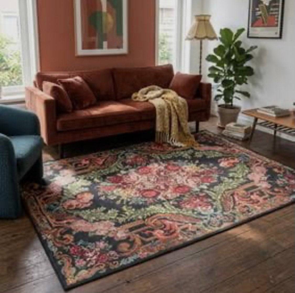 Vloerkleed Estate Rozenkelim Goud 190x290 cm, 150 tot 200 cm, Ophalen of Verzenden, Zo goed als nieuw, Rechthoekig