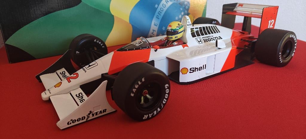 Minichamps 1:12 McLaren MP4/4 1988 Ayrton Senna #12, Verzenden, Gebruikt, 1:9 t/m 1:12, Auto