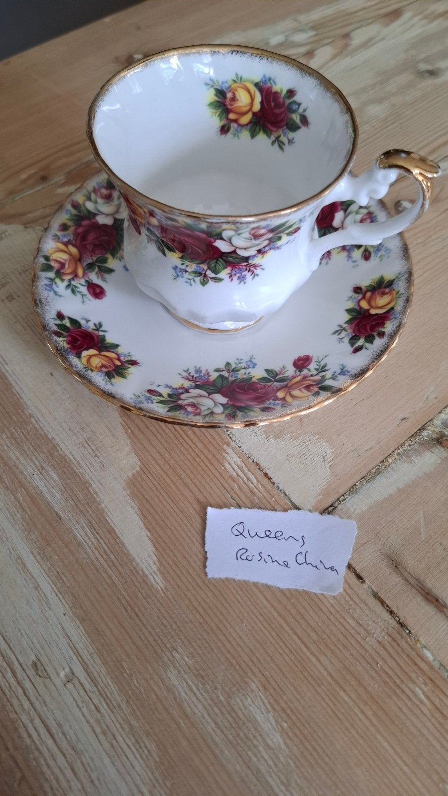 antiek porselein Queens 'Rosina China', Ophalen