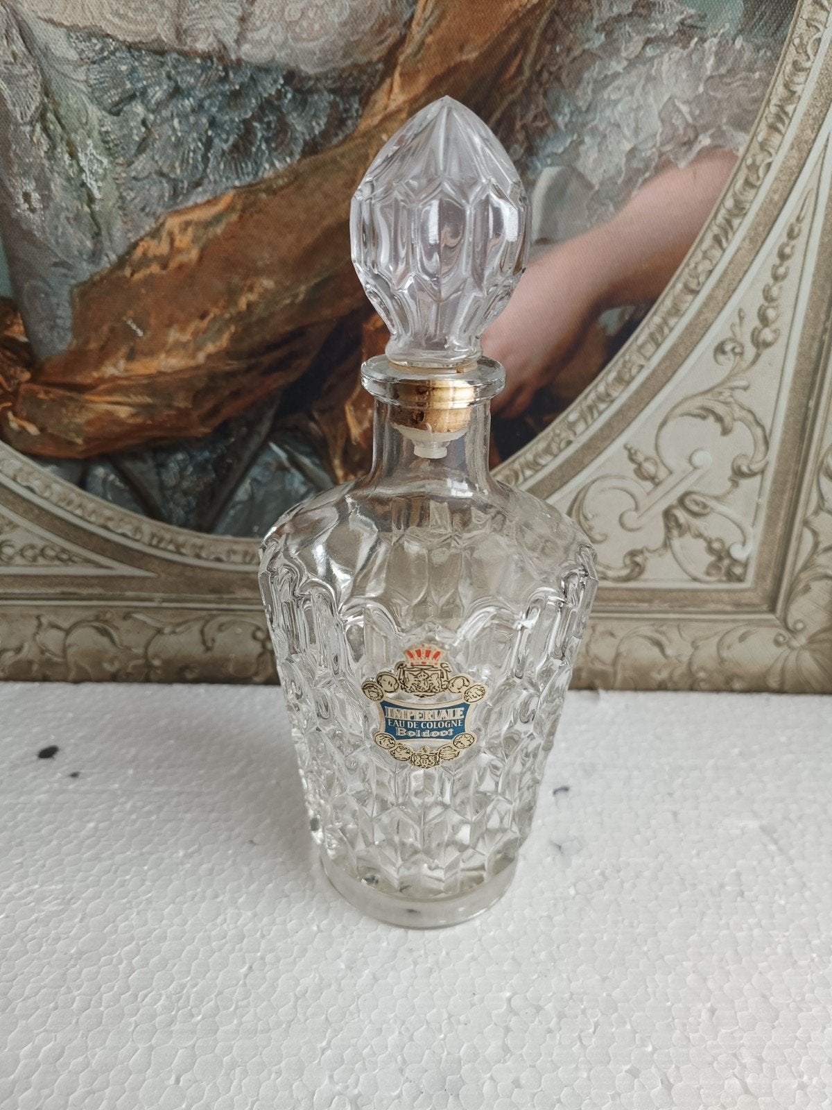 Antieke Boldoot Eau de Cologne Fles met Stop, Ophalen of Verzenden