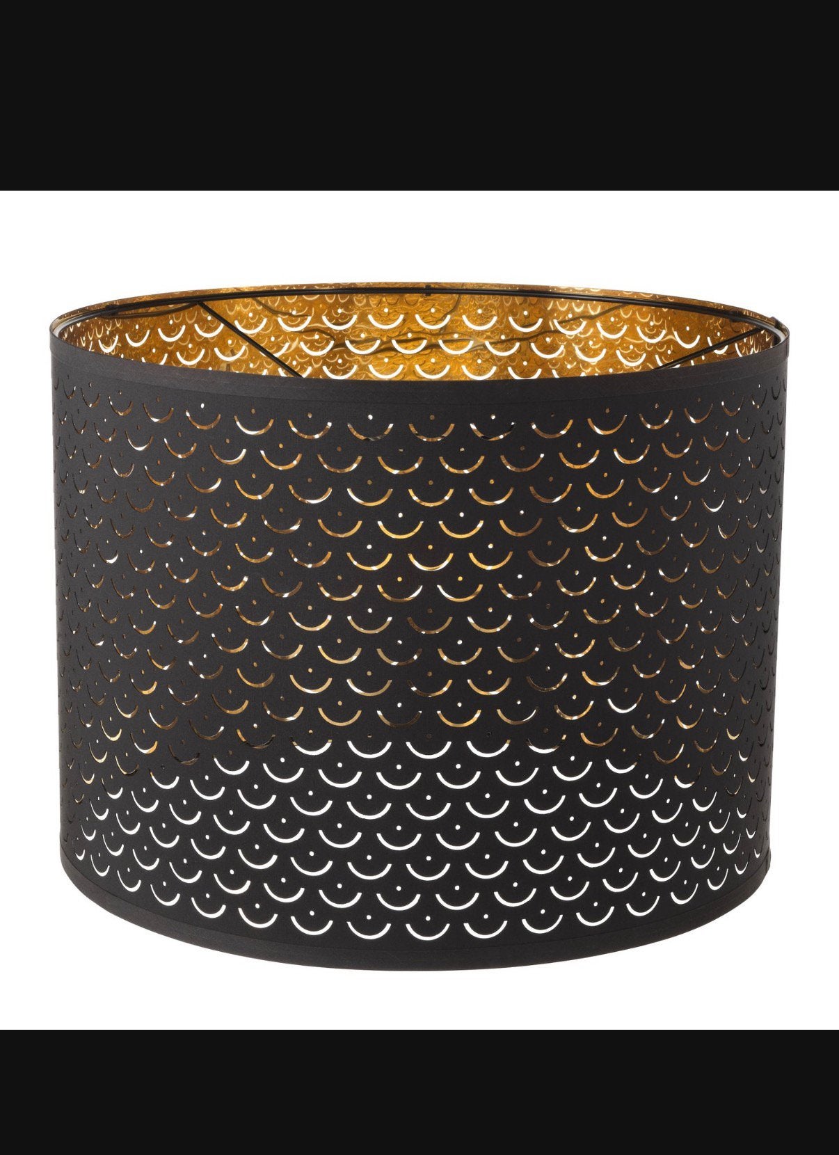 Ikea Nymö lampenkap zwart/messingkleur, 44 cm, Huis en Inrichting, Gebruikt, Overige typen, Zwart, 44 cm