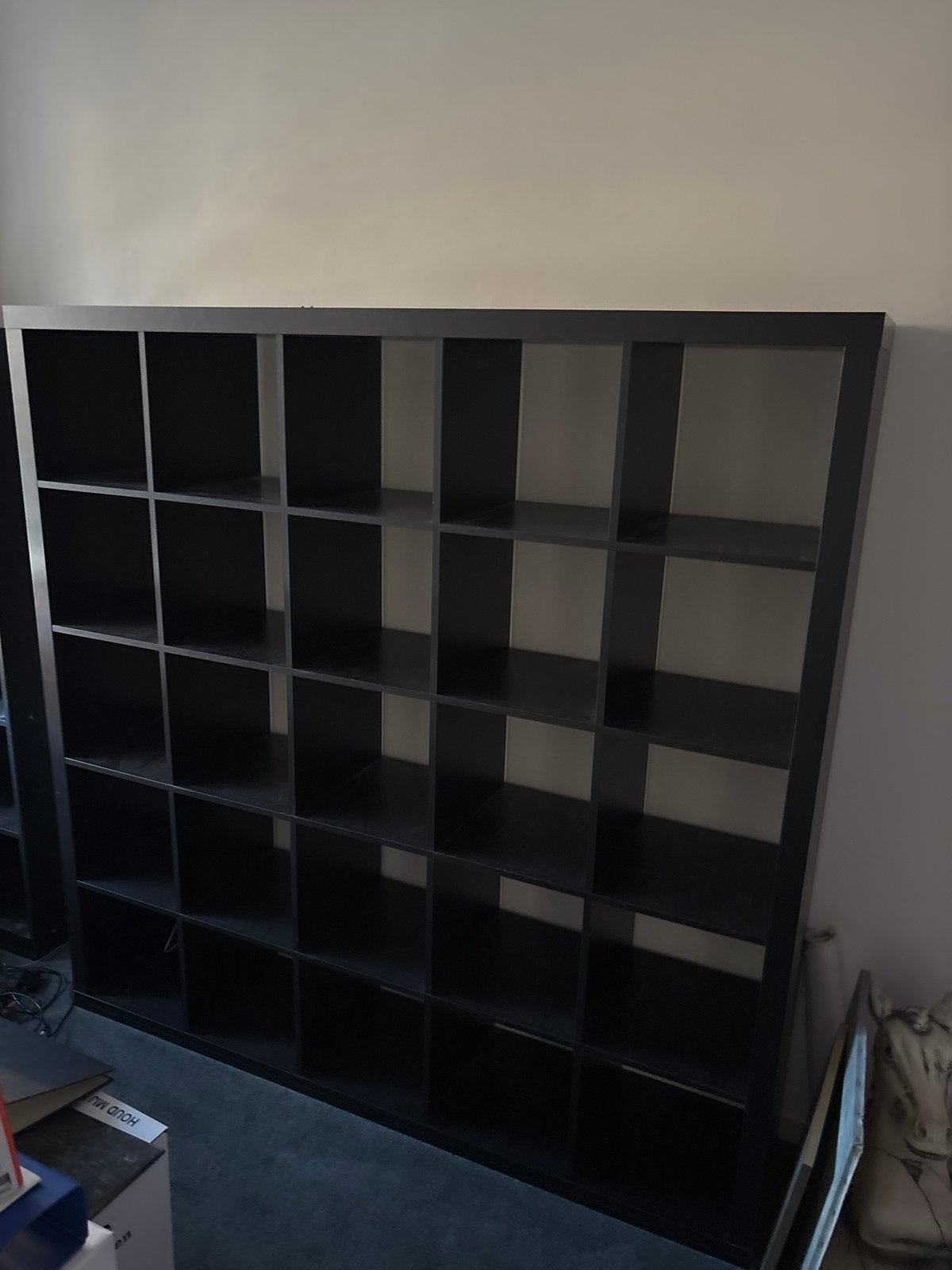 IKEA KALLAX Kast 185x185x38 cm - Zwartbruin, Ophalen, Met plank(en), Gebruikt, 150 tot 200 cm