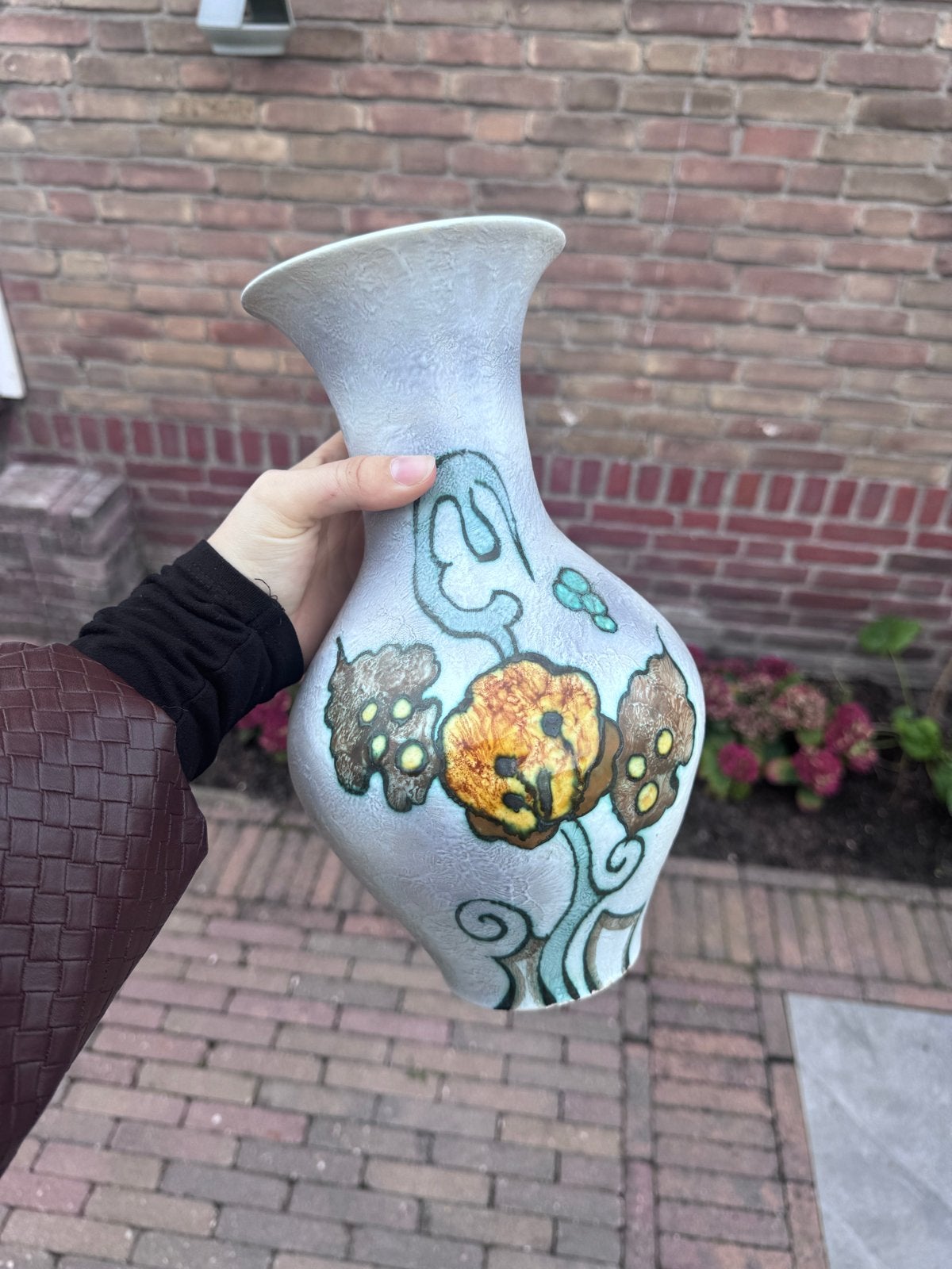 Flora Gouda Holland Vaas - Uniek Handgeschilderd Design, Antiek en Kunst, Ophalen of Verzenden