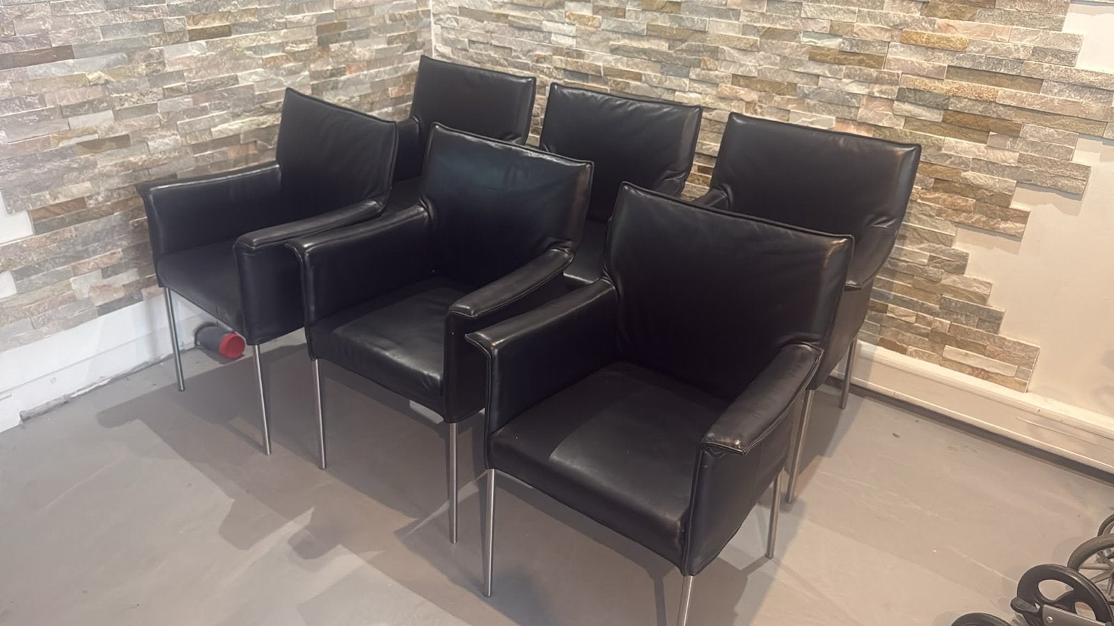 Designstijl Leren Stoelen - Gerard van den Berg, Huis en Inrichting, Stoelen, Gebruikt, ., Zwart, Leer