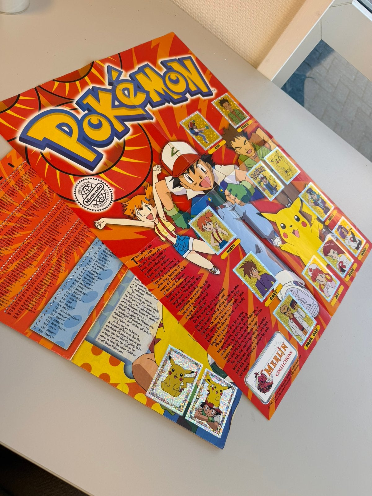 Pokémon Merlin 1999 Sticker map Album 100% Compleet + Poster, Ophalen of Verzenden, Zo goed als nieuw