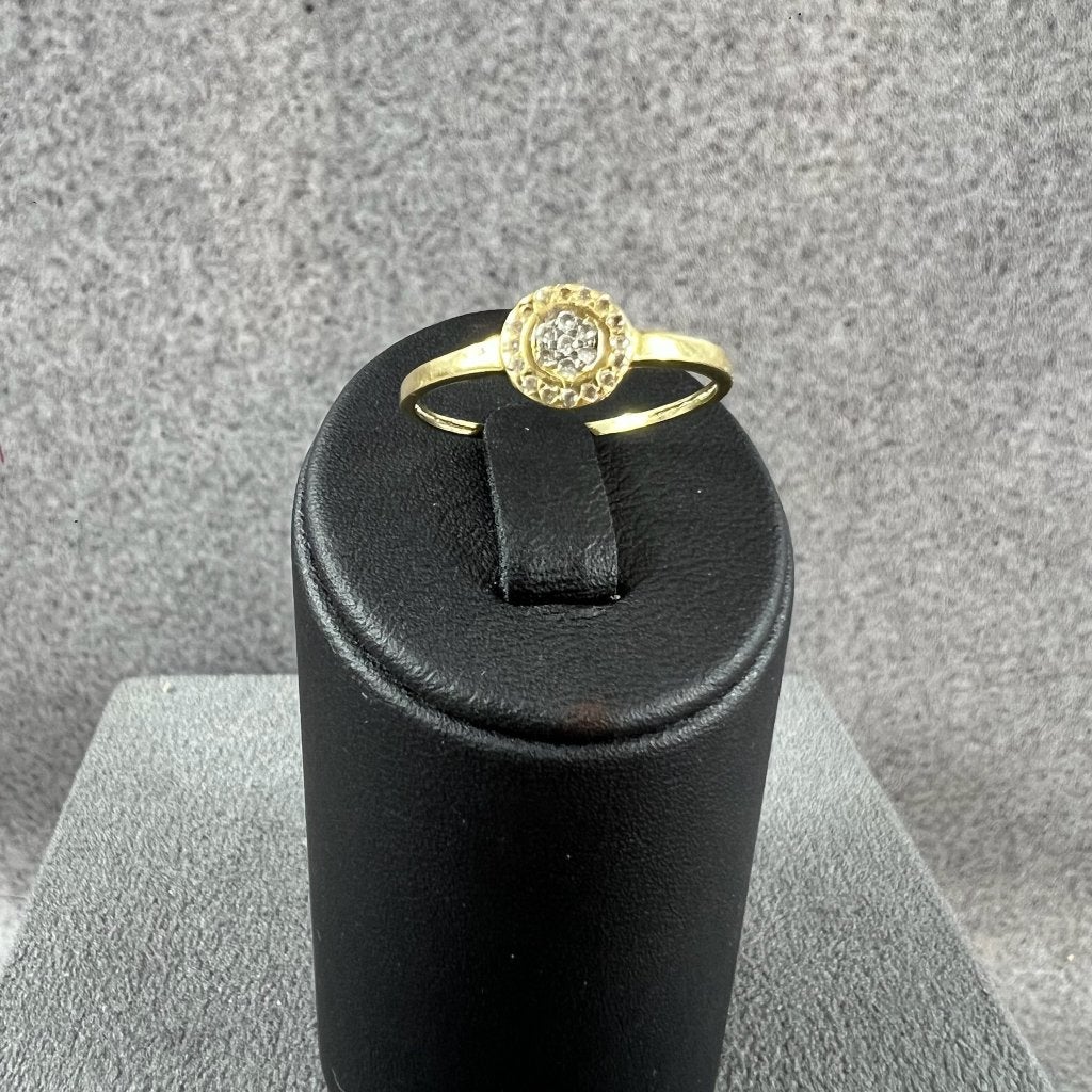 Gouden Ring | 14k | 1,42g | ronde tafel | 18,5cm | 414566, 18 tot 19, Gebruikt, Ophalen of Verzenden, Dame