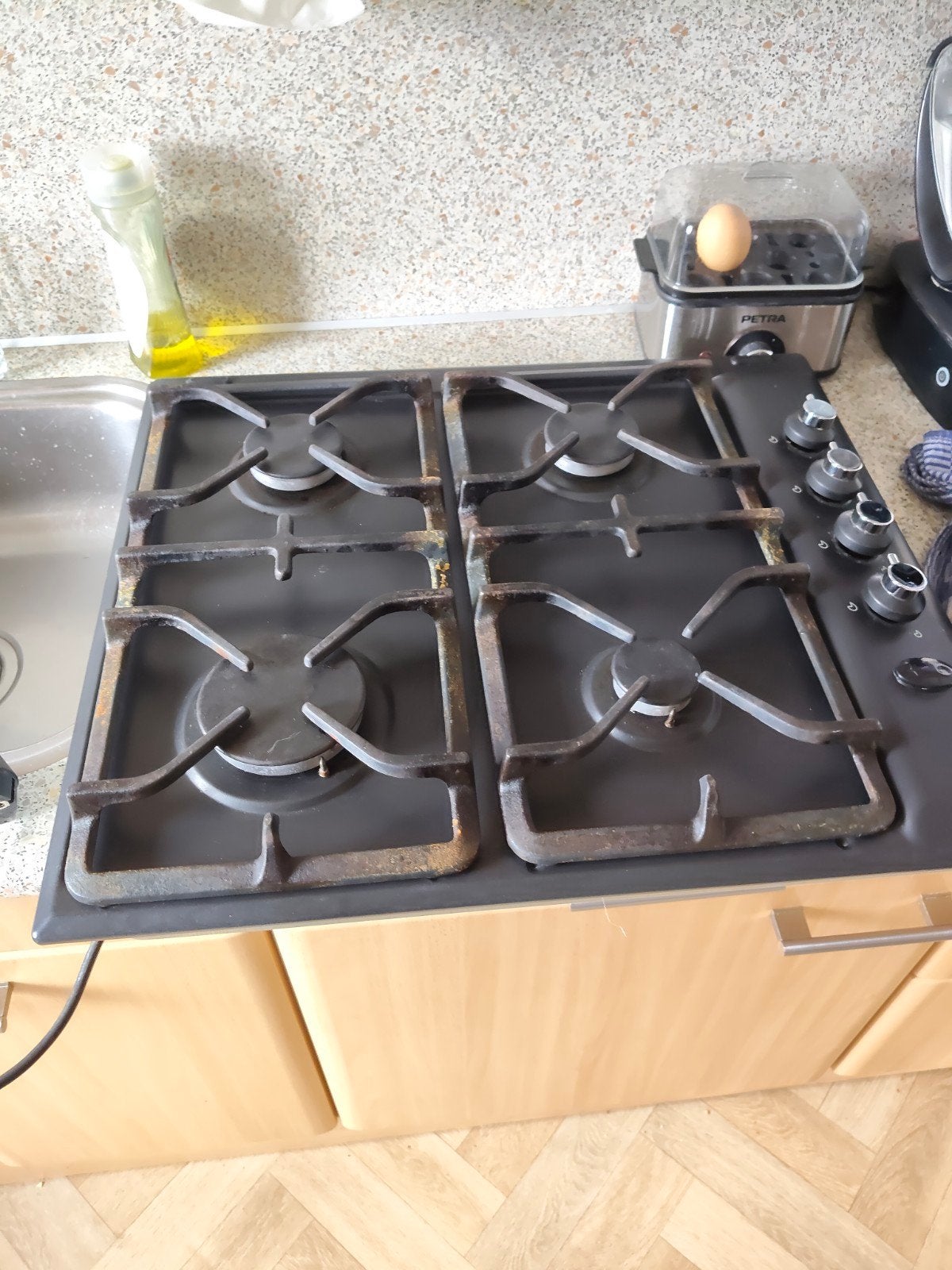 kookplaat gas, Ophalen, Inbouw, Gas, 4 kookzones