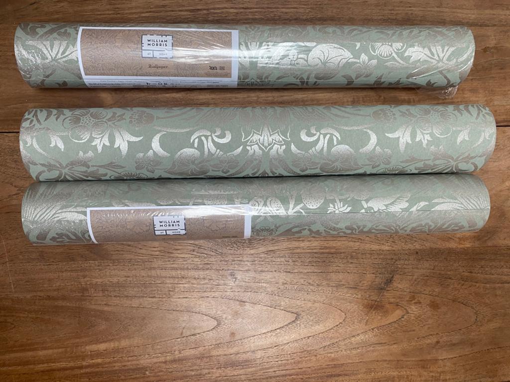 3 rollen, niet gebruikt, behang William Morris, Ophalen of Verzenden, Minder dan 10 m²