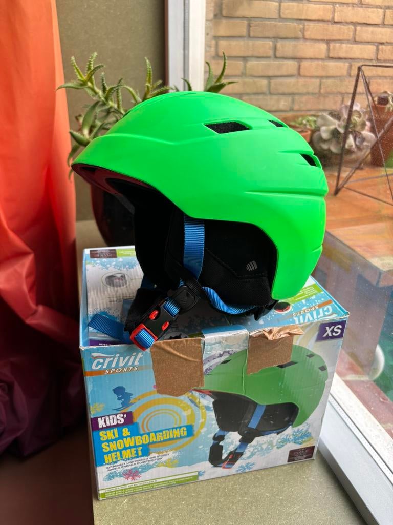 Groene Crevit skihelm, SX, maat 52-54, Overige merken, Gebruikt, Overige typen, Ophalen of Verzenden