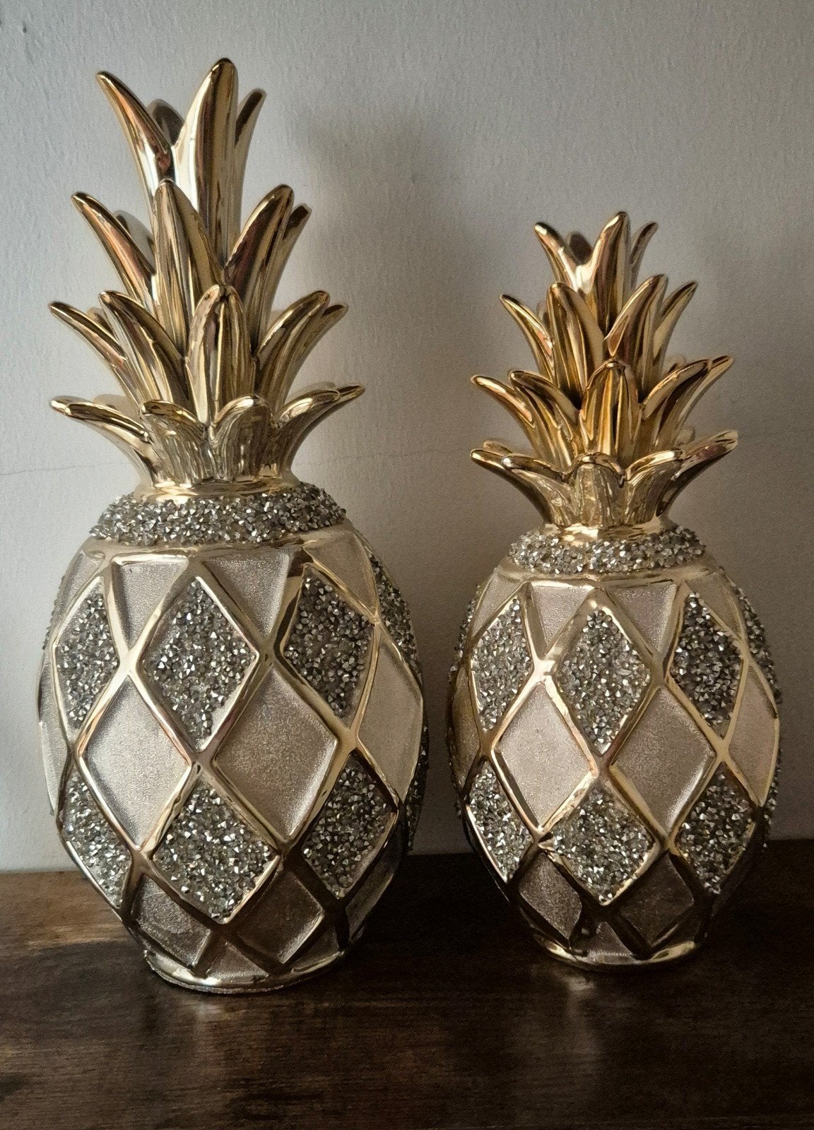 Ananas met strassteentjes., Ophalen, Gebruikt, Goud, Steen/keramiek