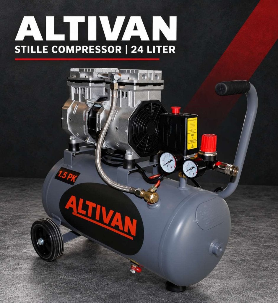 Altivan Stille compressor 24 liter olievrij 8 bar, Nieuw, <redacted>, Altivan, Ophalen