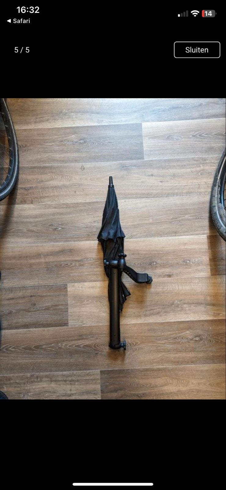 Topro troja Paraplu voor rollator - Zwart, Ophalen of Verzenden, Zo goed als nieuw, Zwart