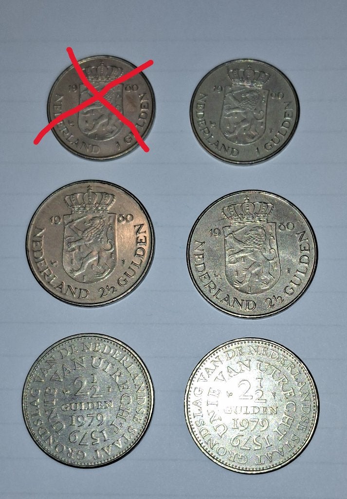 4 rijksdaalders en 1 gulden uit 1979 en 1980 dubbele koppen, Postzegels en Munten, Munten | Nederland, Ophalen of Verzenden, Koningin Juliana