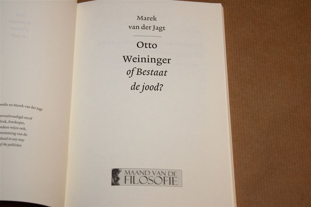 Otto Weininger, of Bestaat de Jood — Antisemitisme, Boeken, Ophalen of Verzenden, Zo goed als nieuw