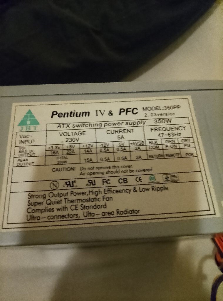 ATX Voeding 350W, Computers en Software, Interne voedingen, Ophalen of Verzenden, Gebruikt