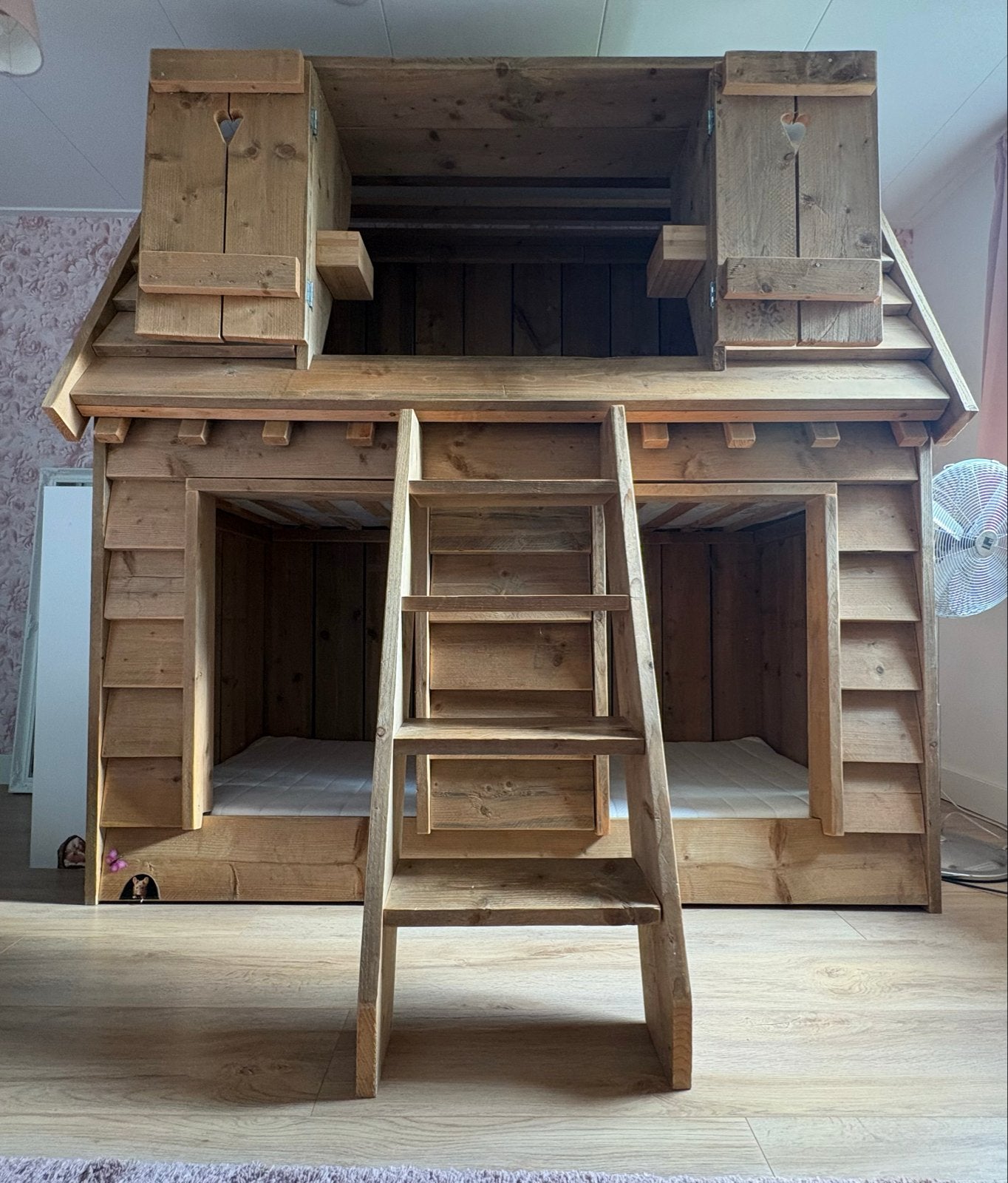 Droomhuis stapelbed/hoogslaper Saartje Prum (incl. matrassen, Ophalen, Gebruikt, 210 cm, Tweepersoons