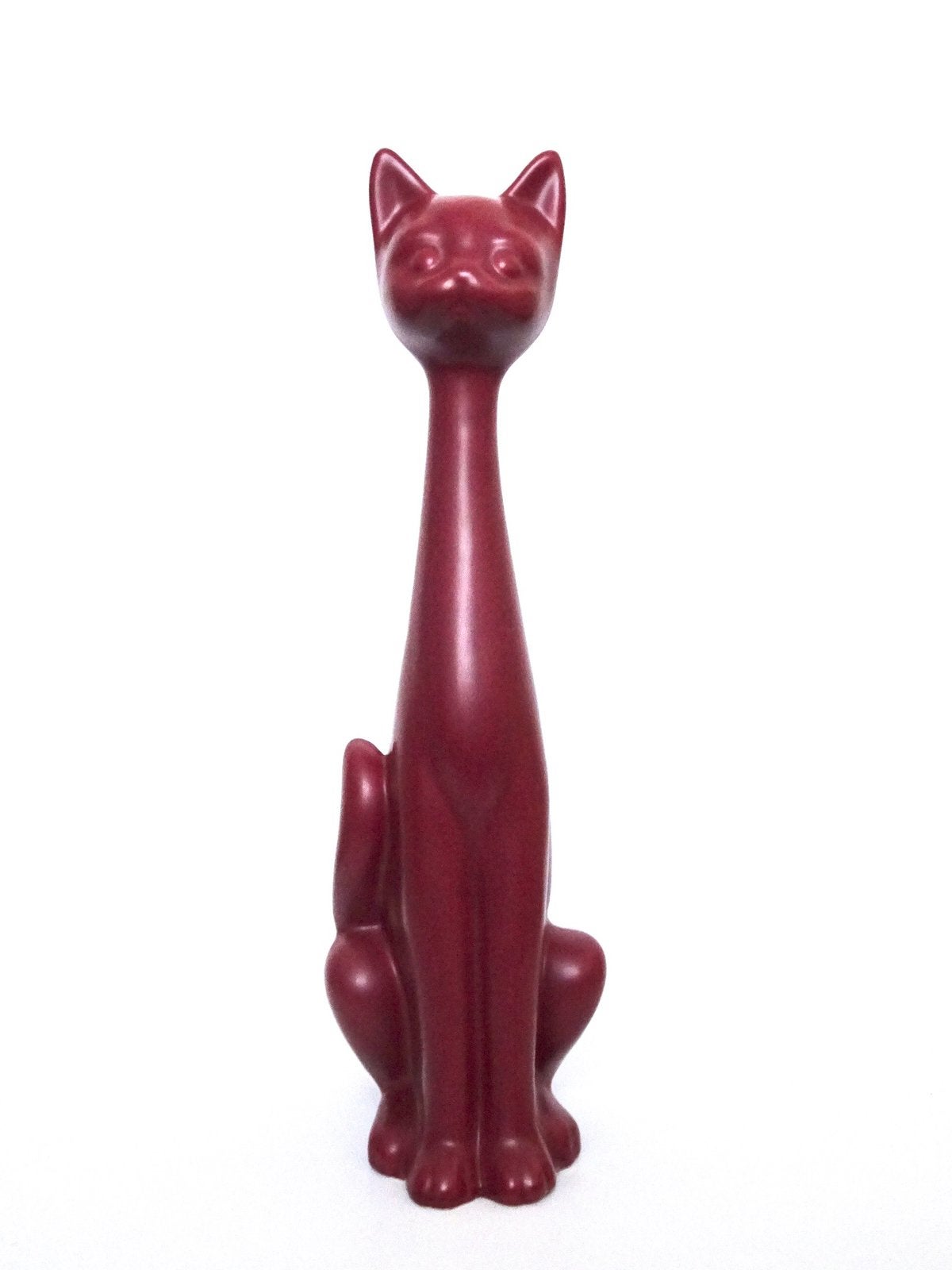 XL Grote vintage 70s 80s art deco stl kat katten beeld rood, Ophalen, Zo goed als nieuw, Dier
