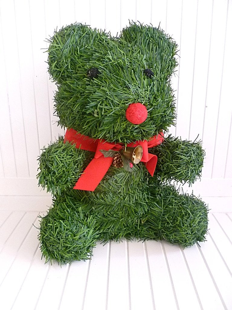 prachtige decoratieve zittende Kerstbeer + rode halsstrik..., Diversen, Verzenden, Zo goed als nieuw