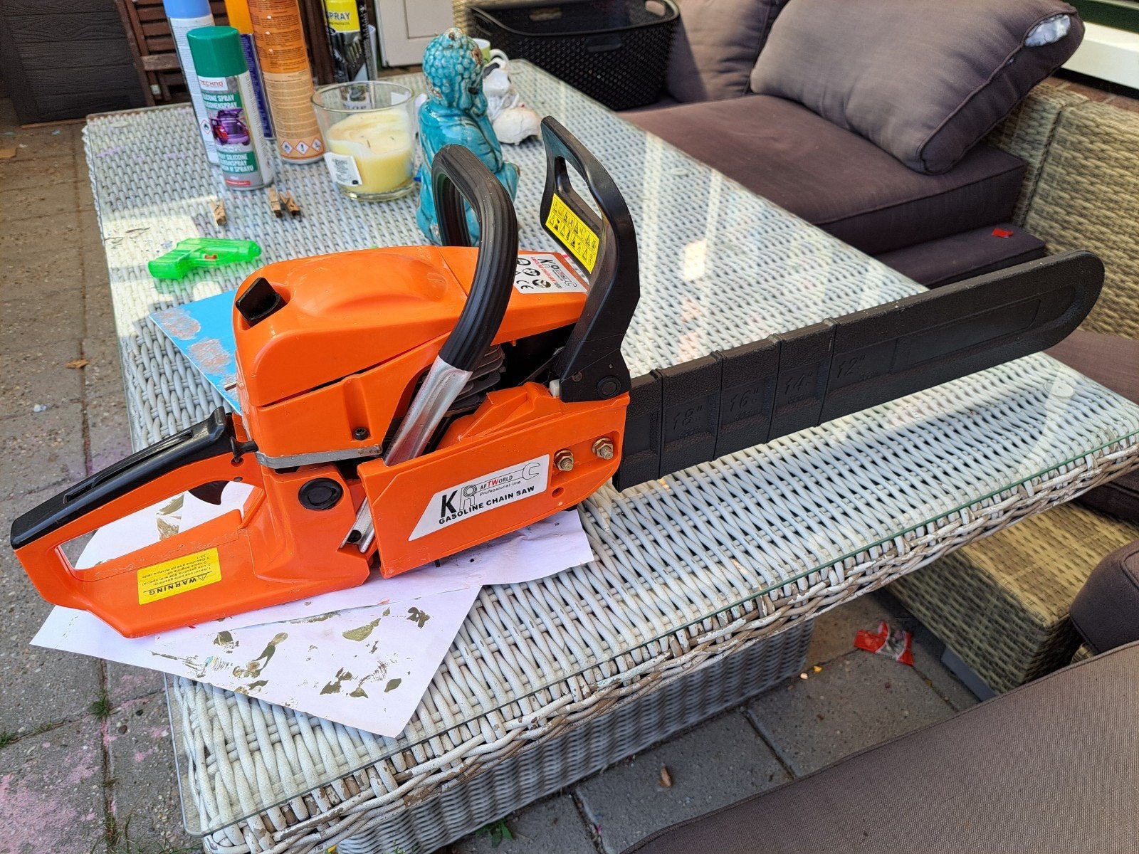 KRAFTWORLD Benzine Kettingzaag - Zo goed als nieuw