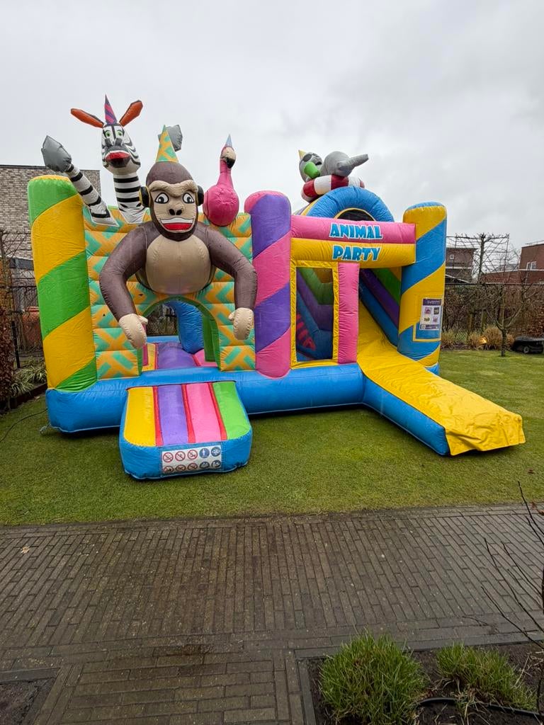 Springkussen “Animal Party” te huur, Ophalen of Verzenden, Zo goed als nieuw, Overige