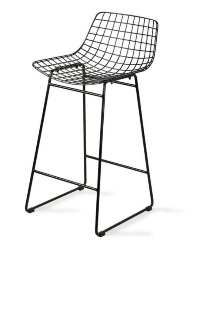 HK Living Wire barkruk zwart 2x, Huis en Inrichting, Barkrukken, Ophalen, Gebruikt, 60 tot 90 cm, Metaal
