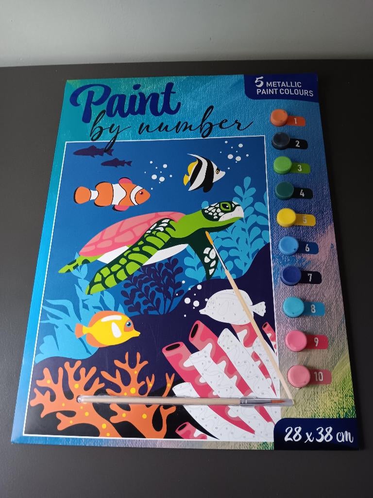 Paint by number set onderwaterwereld 28 x 38 cm, Ophalen of Verzenden, Nieuw, Schilderen op nummer