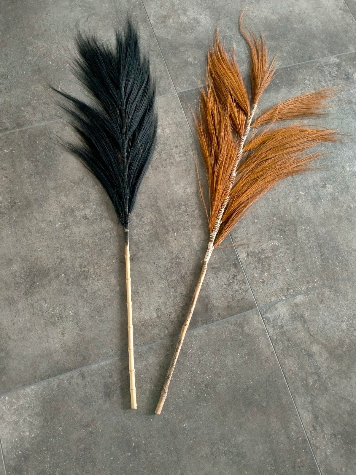 Decoratieve pluimen op bamboestok, Meerkleurig, Boho, Ophalen of Verzenden, Zo goed als nieuw