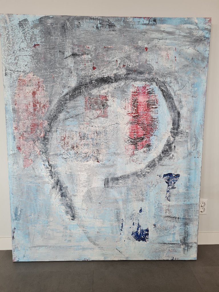 Schilderij olieverf op linnen, abstract, Antiek en Kunst, Kunst | Schilderijen | Abstract, Ophalen of Verzenden