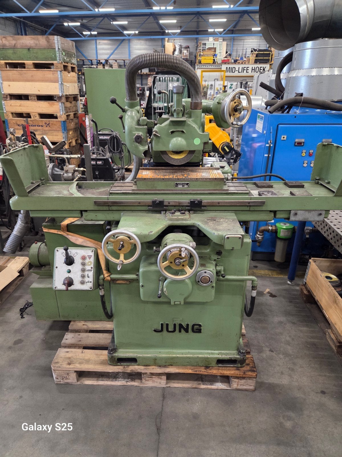 Jung Vlakslijpmachine B 5 - Goede staat, Ophalen of Verzenden, Minder dan 700 watt, Werkbankslijpmachine